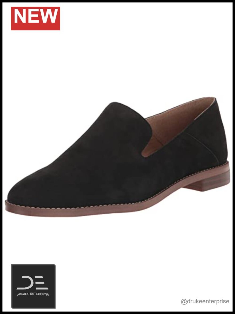Suede Slip-On Loafer Flat Low Heel Almond Toe